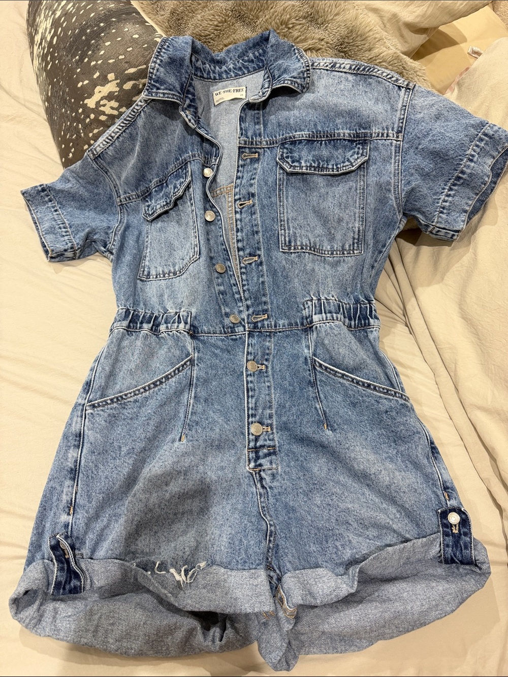 Free People denim romper